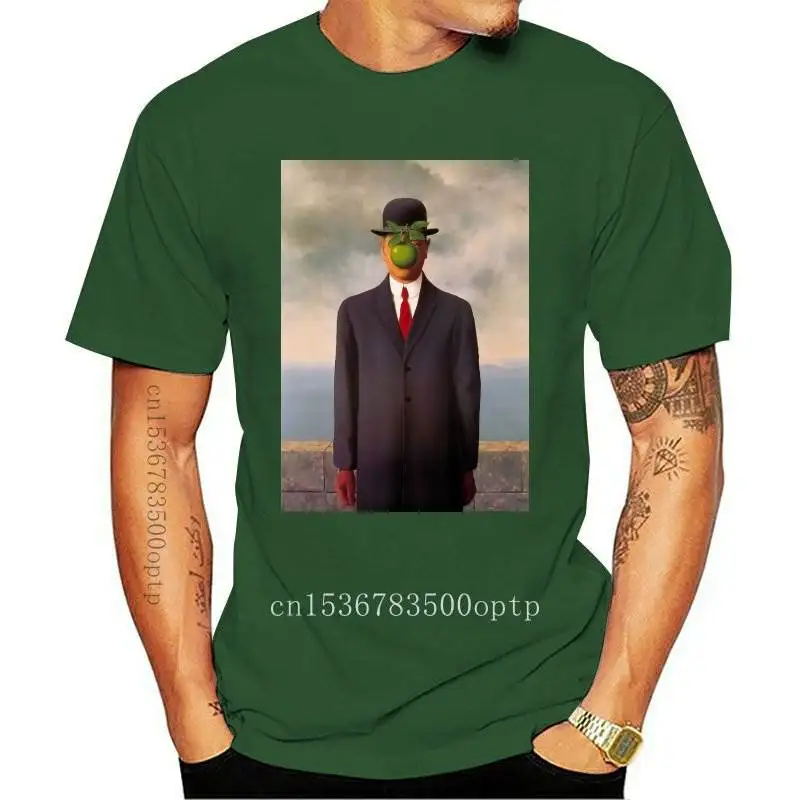

Футболка UOMO DONNA RENE' MAGRITTE EL HIJO de HOMBRE GEN0500 Мужская брендовая мужская футболка Летняя хлопковая футболка