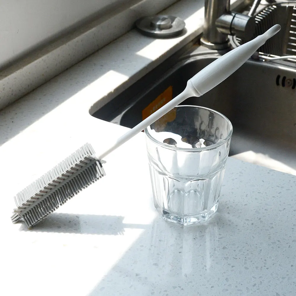 Силиконовая щетка для чистки стекла с длинной ручкой 1 шт. бытовая чашка мытья чая