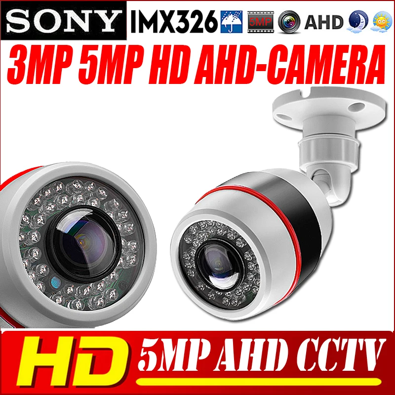 IMX326 камера видеонаблюдения 5MP 1080P AHD рыбий глаз CCTV HD 1,7 мм широкоугольная камера ночного видения Водонепроницаемая наружная цилиндрическая камера