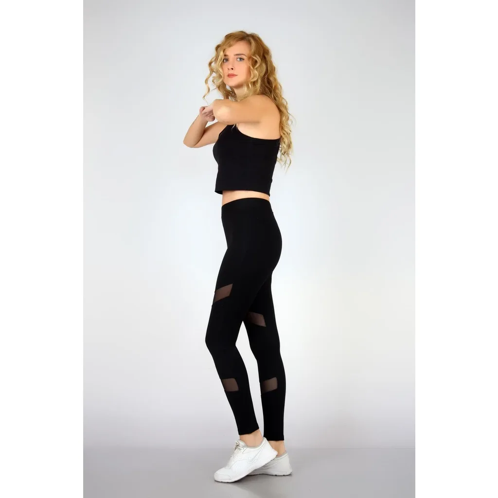 Almila Front Double Panel Mesh Sports Women Leggings 5029 (Micro)