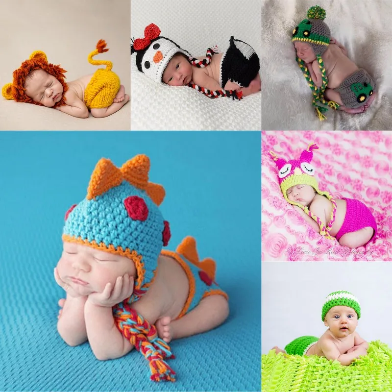 

1 set Newborn Photography Outfit Baby Handmade Crocheted Photo Costume Infant Clothing Kids Supplies