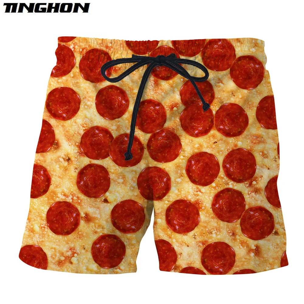 

Summer Mens Womens Shorts Food Pizza/Hamburg/Macarons Print 3d Cool Casual Shorts