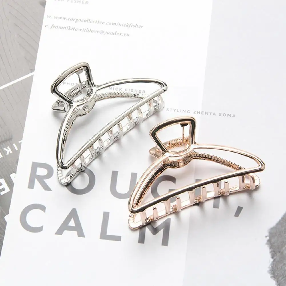 

Fashion Simple Metal Hair Claw For Women Girls Clamps Hair Crab Hair Clip Korean Elegant Geometric Hairpin Hair Accessories X9s6