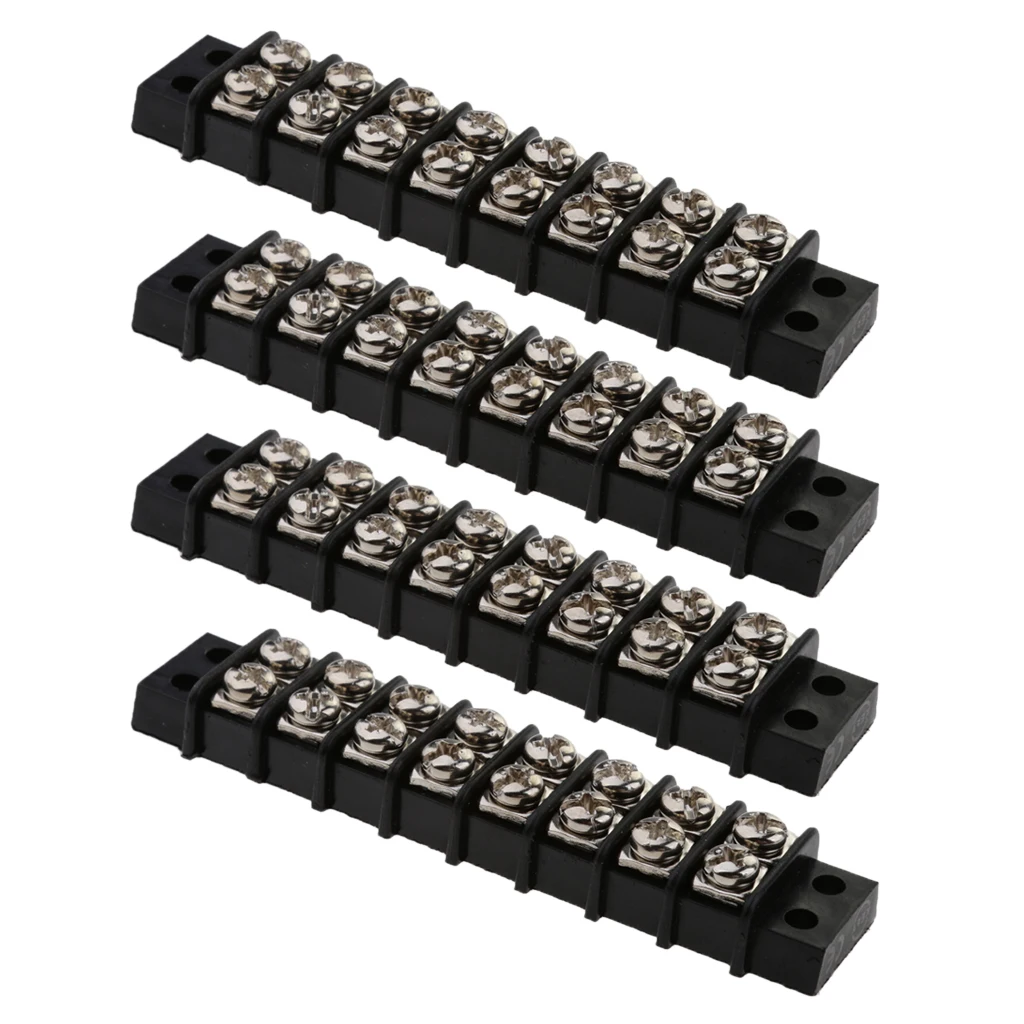 

4pcs Marine Boat 8-Way Terminal Block Bus Bar Splits 8 Input To 8 Out