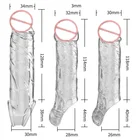 Презерватив для увеличения пениса, инструмент для увеличения эякуляции, мужской продукт для взрослых, секс-игрушка, кристально чистый презерватив для увеличения пары