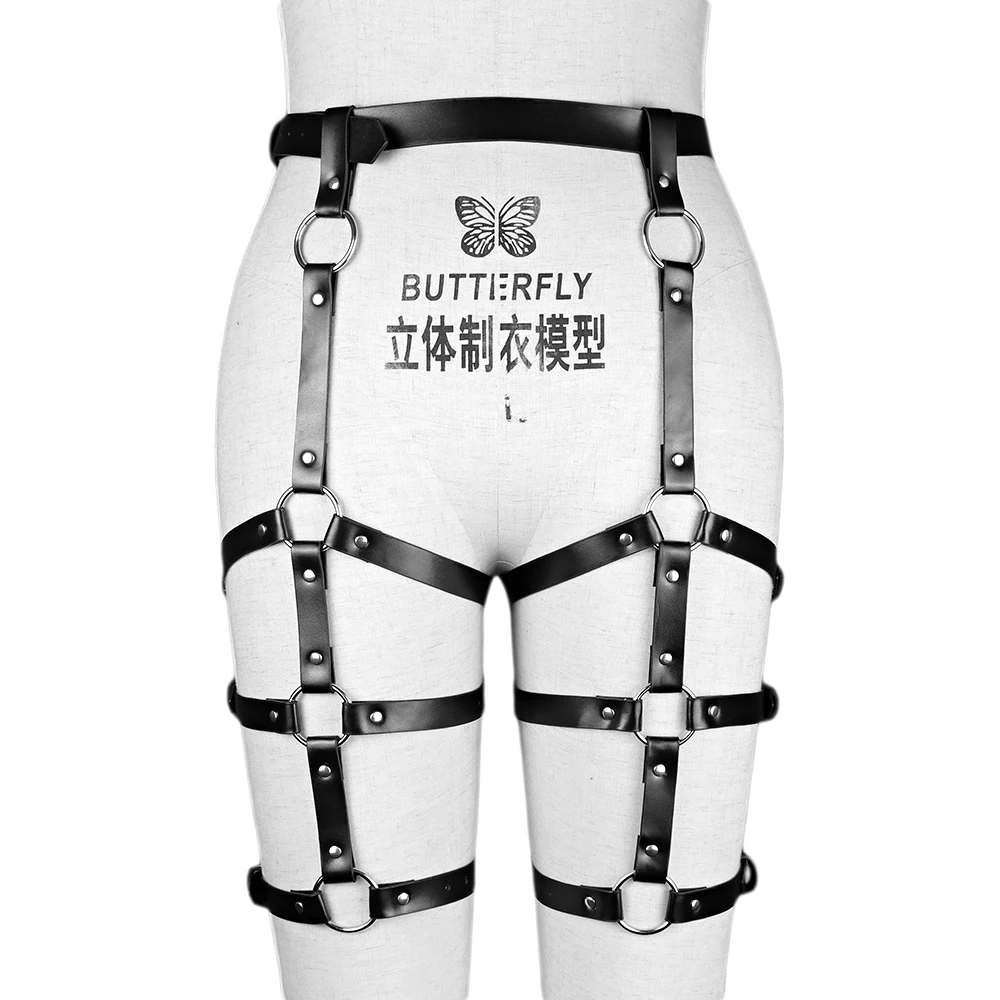 

B.CYQZ Leather Leg Garter Body Harness Goth Bridal Garters Chain Belts Sexy Fetish Women's Lingerie Bondage Erotic Suspender