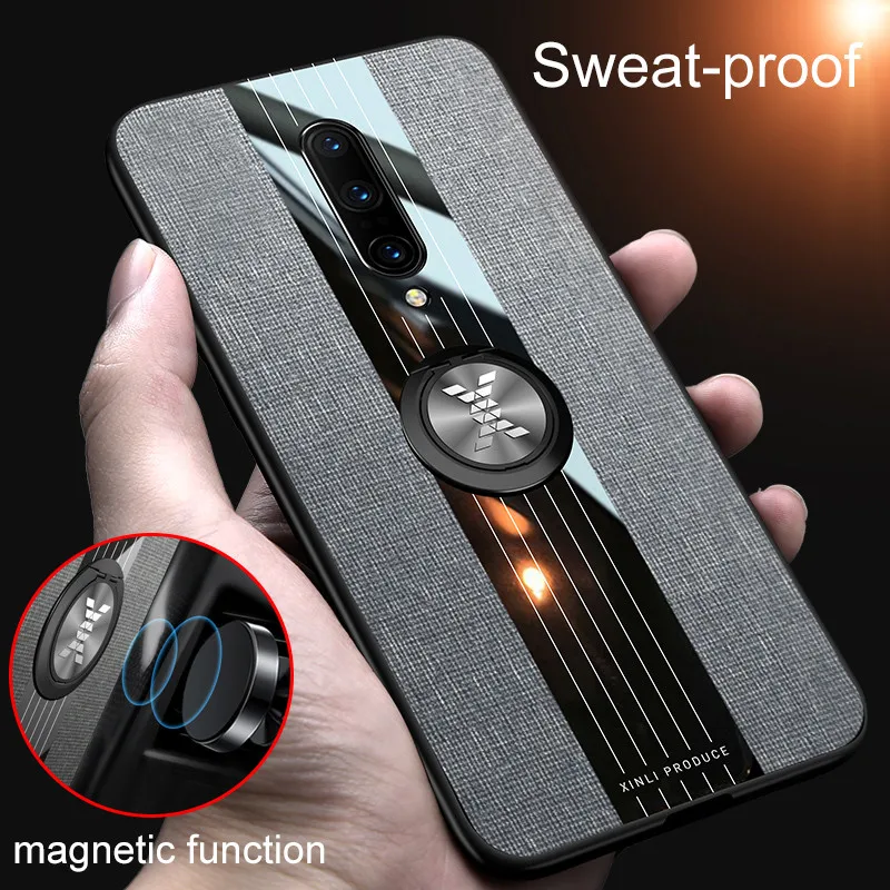 

Luxury Bracket Ring Stand Holder Cases Leather Coque for One Plus 6 6T 7 7T 8 Pro Soft TPU Fitted Case Fashion / Newest / Luxury