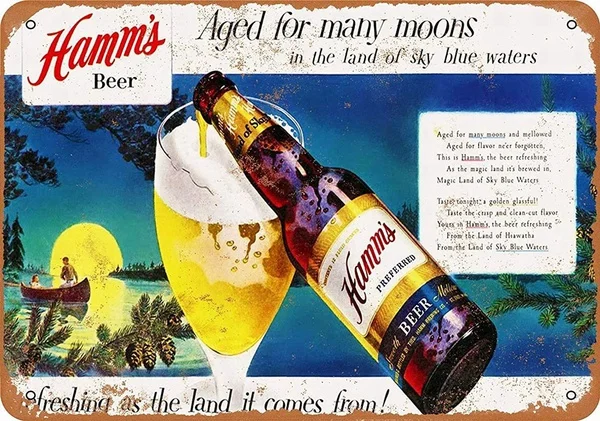 

Hamm's Beer Tin Sign art wall decoration,