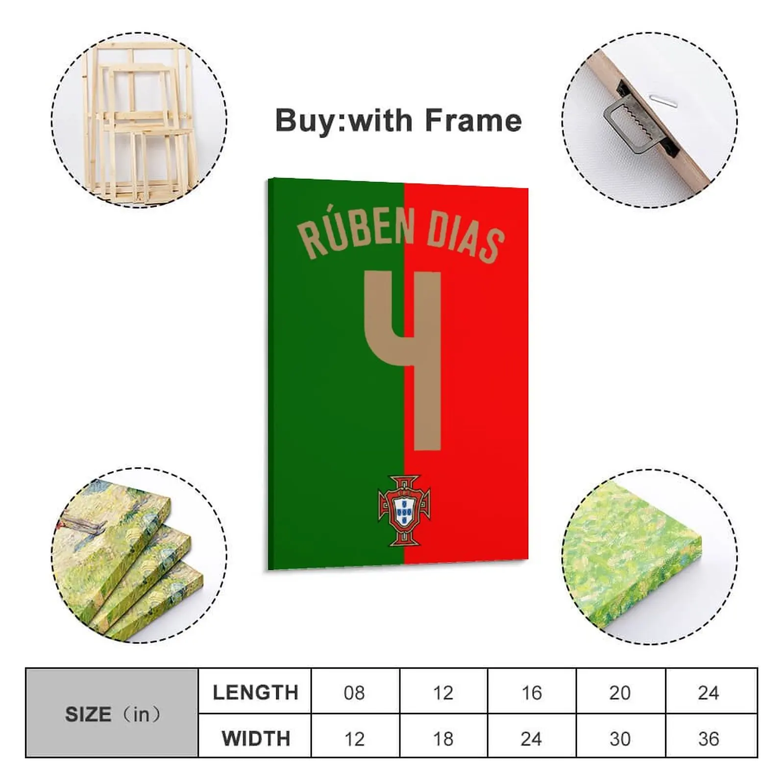 

Decoration 4 Ruben Dias Portugal Flag Portugal Print Painting Canvas Picture for Living Room Wall Room Posters With Frame Modern