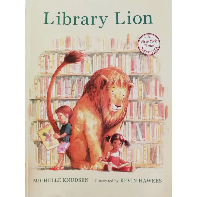 Library Lion от michile Knudsen обучающая английская книга с рисунками карточная для малышей
