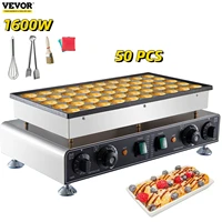 vevor electric waffle maker nonstick pancake machine 50pcs poffertje mini dutch pancake baking pan commercial cooking appliance