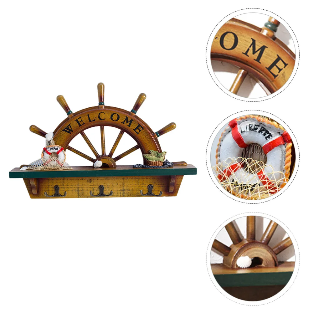 

1Pc Mediterranean Style Hook Rudder Style Hook Wall Mounted Hanger Decoration
