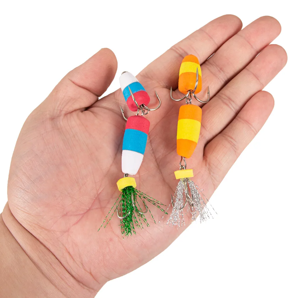 #60 2 шт. Реалистичная Мягкая приманка вспененная тройной крючок жесткая наживка