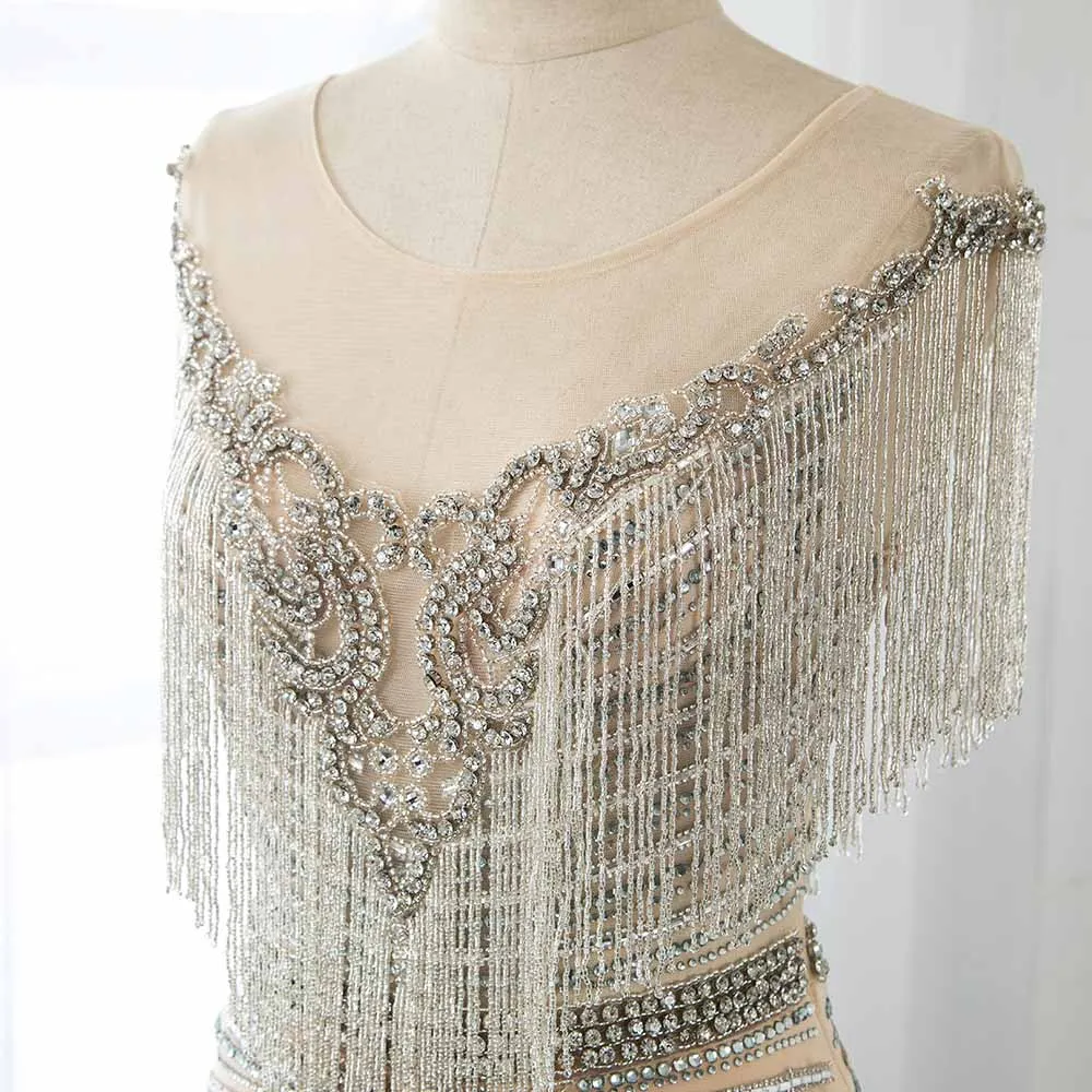 Vestido De Festa 2021 роскошные стразы телесного цвета Длинные вечерние платья Русалочки