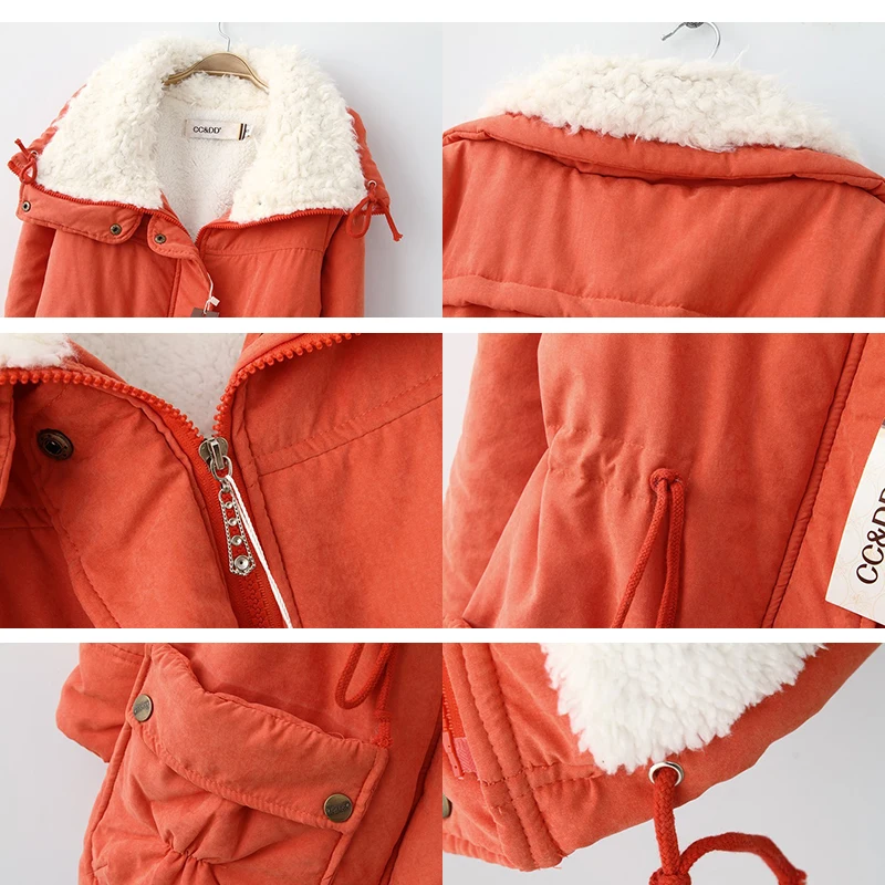 Женское пальто с хлопковой подкладкой LUZUZI зимняя приталенная стеганая куртка