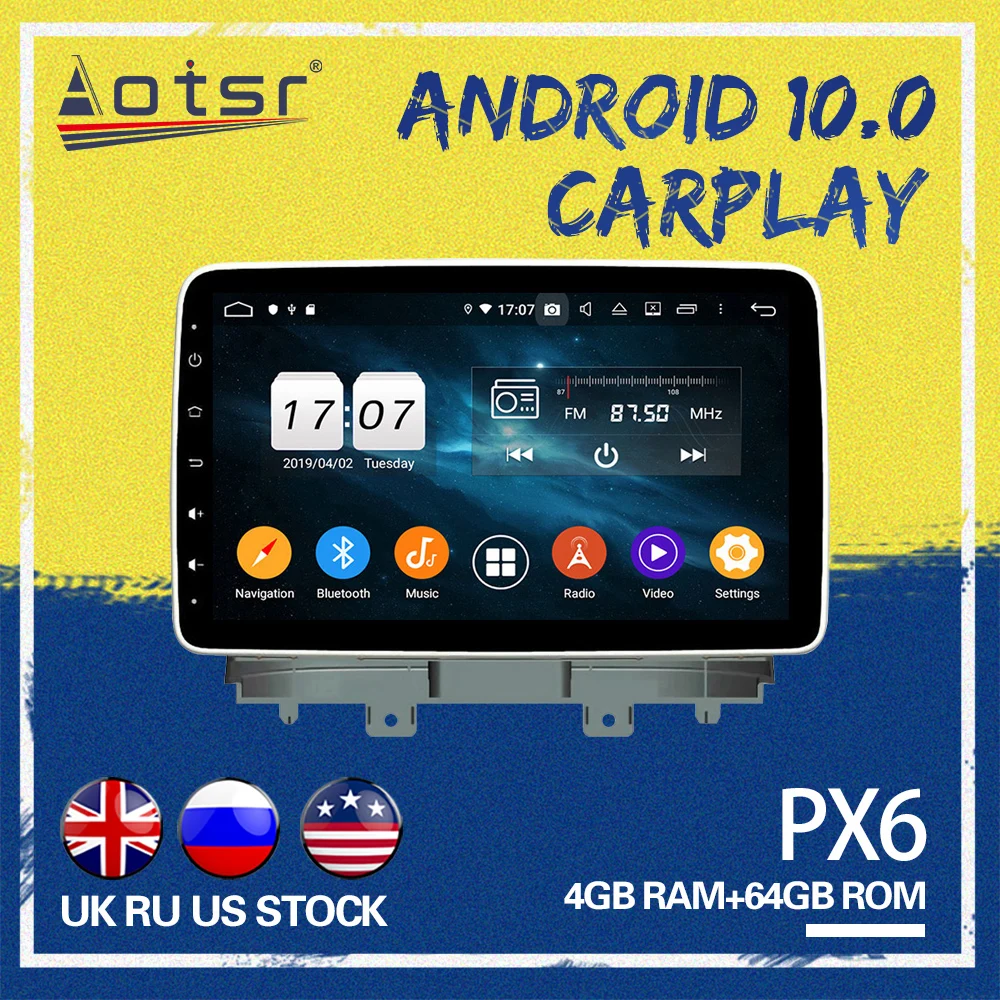 AOTSR Android 10 0 Автомобильный GPS плеер для Ford Focus 2019 автомобильное радио навигация WIFI RDS