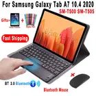 Кожаный чехол с сенсорной панелью клавиатуры беспроводной мыши для Samsung Galaxy Tab A7 10,4 2020 SM-T500 Беспроводные мыши