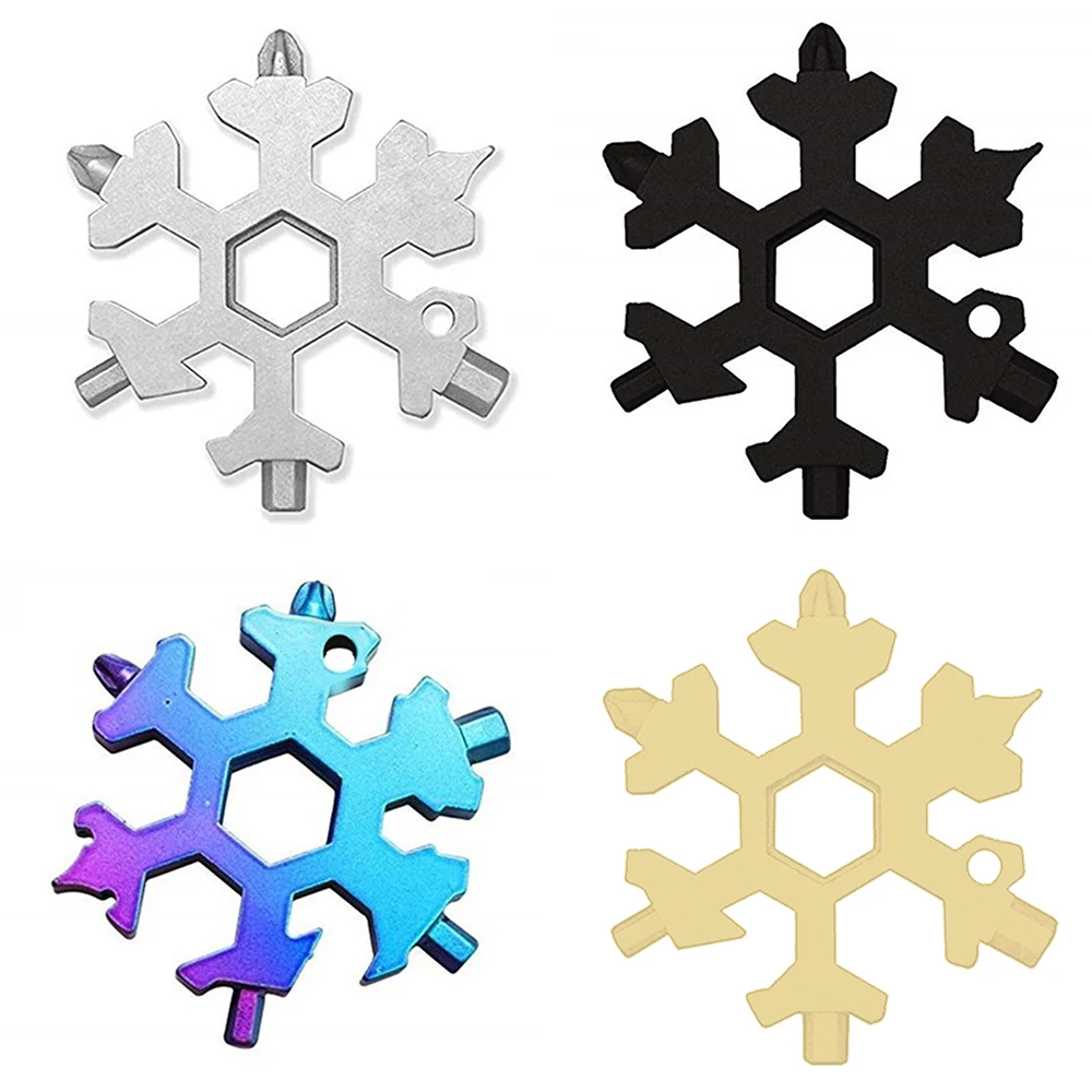 

portable Wrench Tool 18 In 1 Snowflake mini keychain screwdriver Spanner Hex Wrench Multifunction Screwdriver outdoor Hand Tools