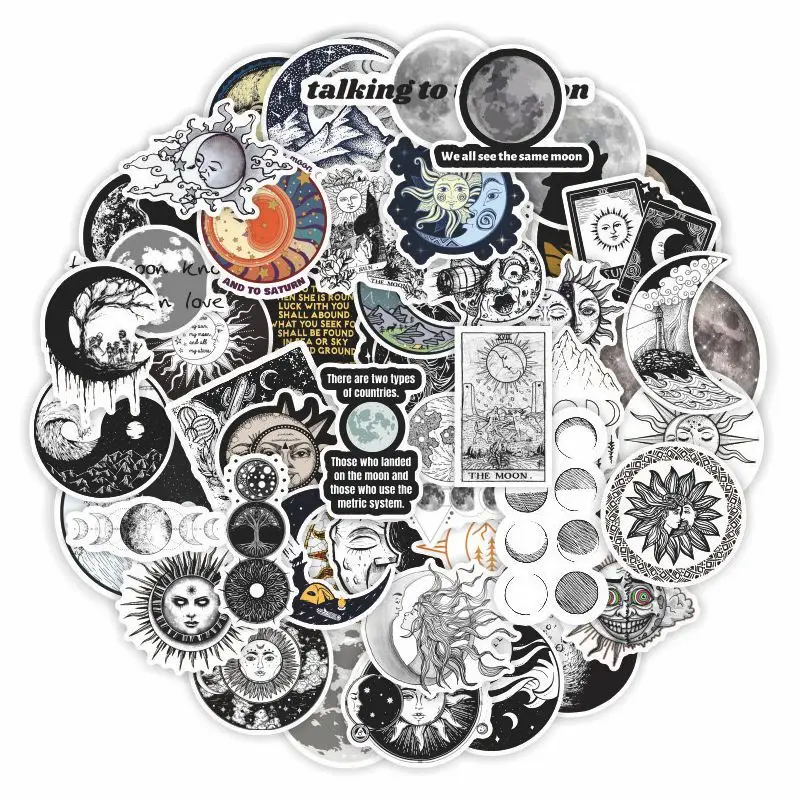 103050pcs retro moon witch stickers aesthetic diy water bottle motorcycle phone case waterproof graffiti cool stickers decals free global shipping