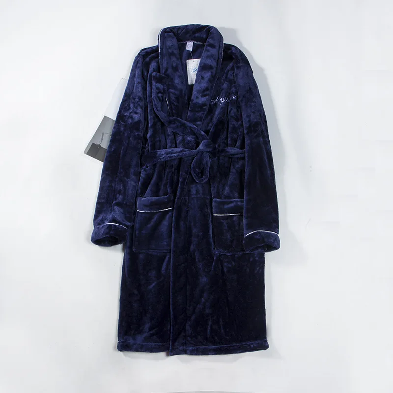 

Couple nightgown flannel women plus size bathrobe coral fleece robe men winter pajamas