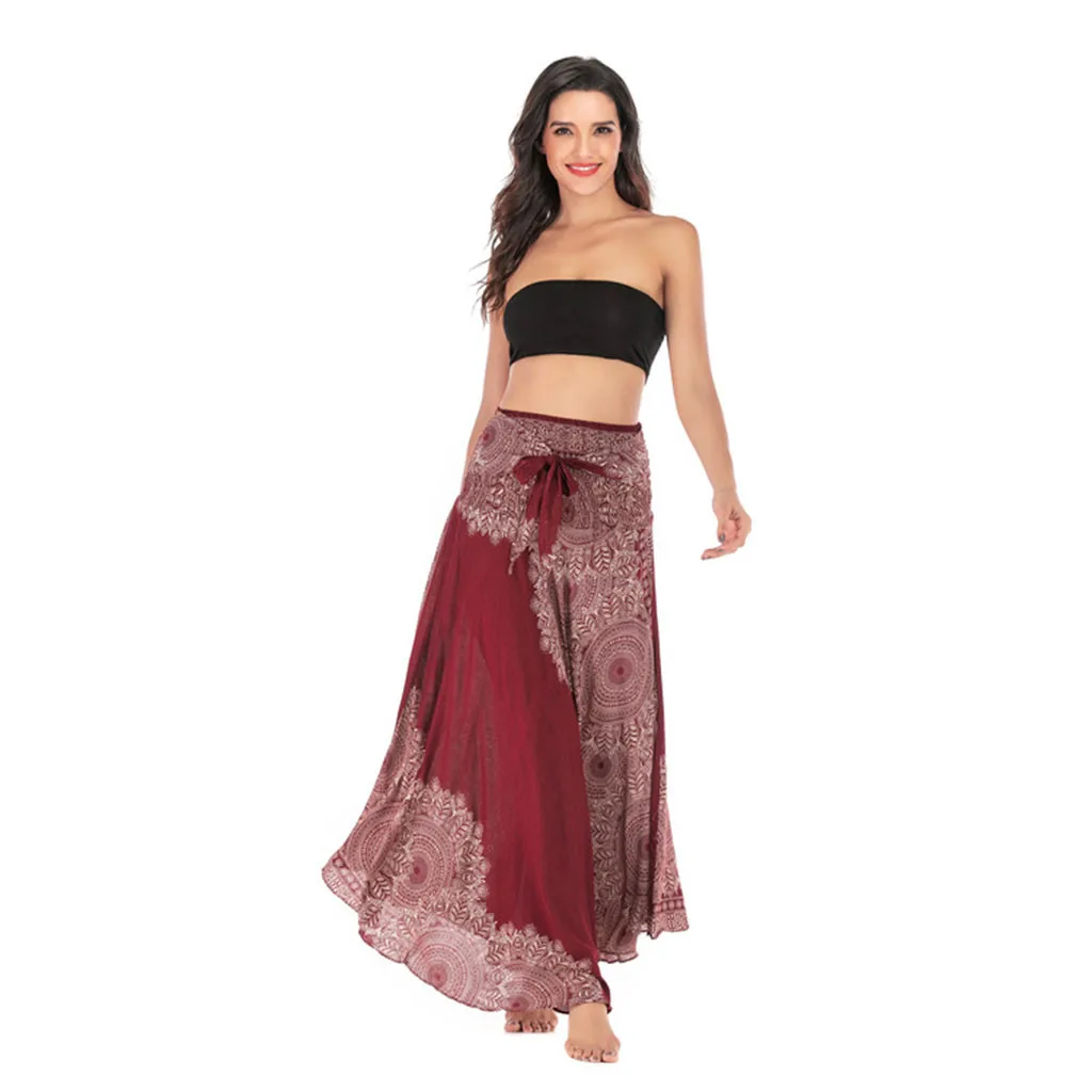 Женская длинная юбка-Холтер SAGACE богемная юбка с цветочным принтом и эластичной