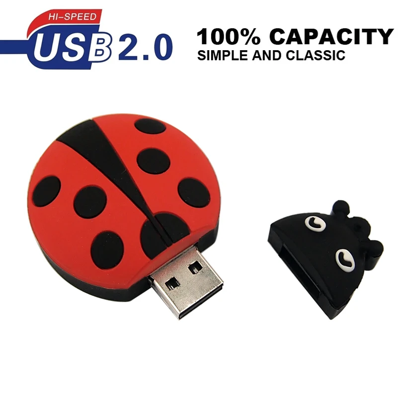 USB флеш накопитель милый Божья коровка 32 ГБ флешки 64 Гб Memoria Stick Beetle 128 Мб карта