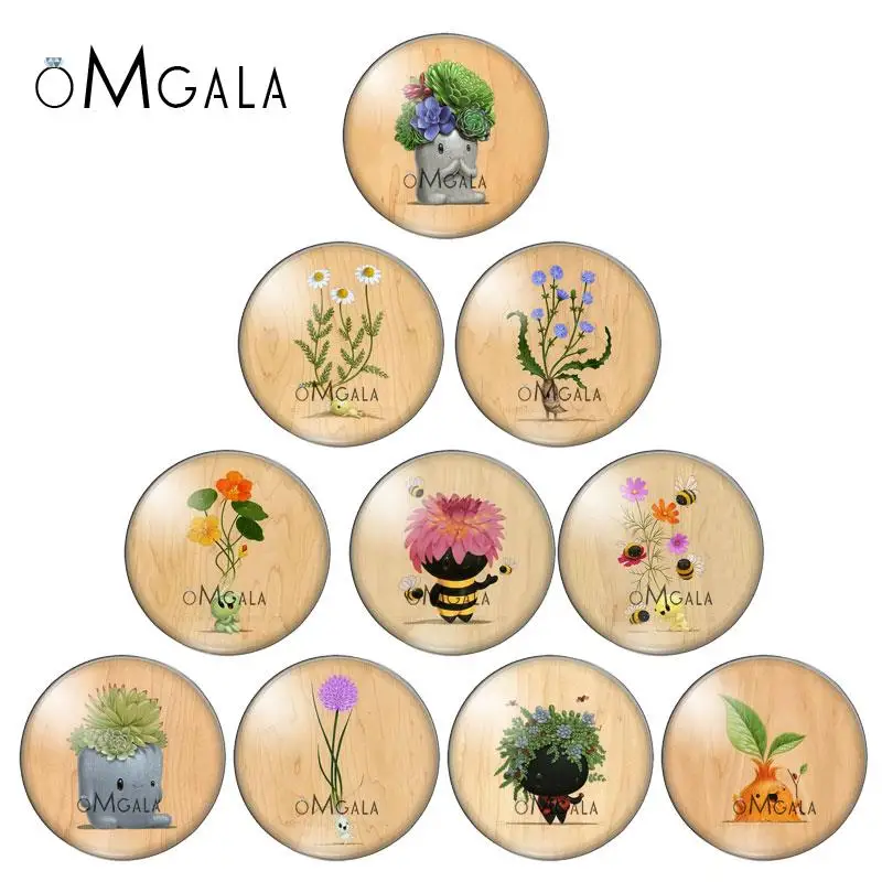 

Creativity Plant elves Art Paintings 8mm/10mm/12mm/18mm/20mm/25mm Round photo glass cabochon demo flat back Making findings