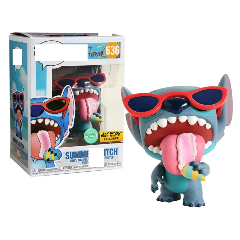 

Hasbro Q Verin Anime Model PO Action Figure Star Baby Stitch Eats Ice Cream PVC Movable Doll Collection Children Model Toy Gift