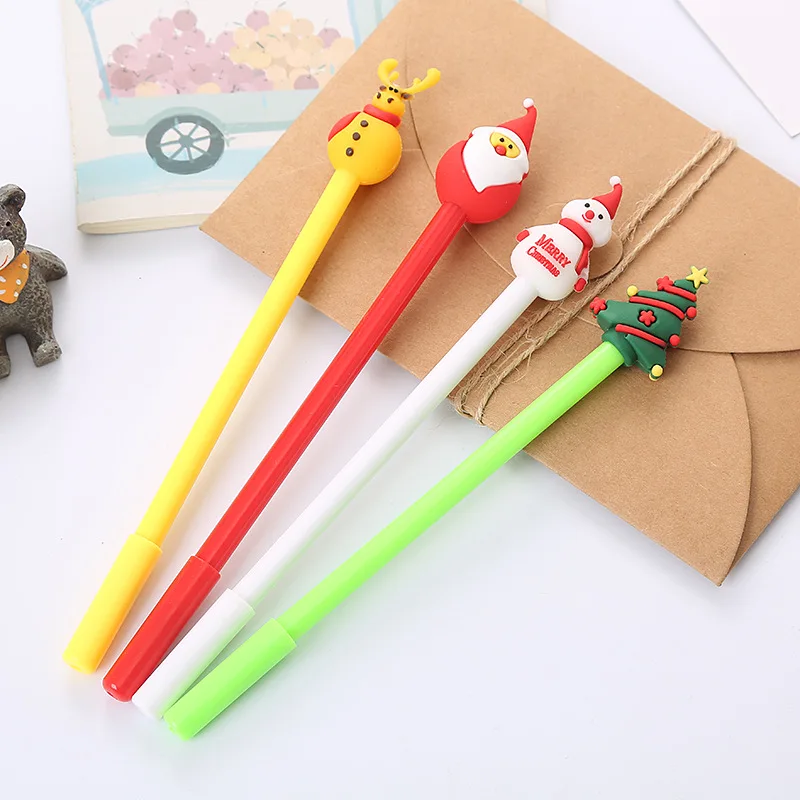 20 PCs Christmas Gel Pens Set Creative Student Gift Prize Writing Tools Cute Cartoon School Office Supplies Stationery Wholesale