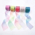 Радужные сверкающие тюлевые рулоны 8 см для стола, стул, пояс, бант, юбка-пачка, юбка для свадебной вечеринки, подарок, лента, единорог, украшение на день рождения