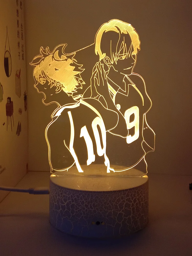 

Haikyuu shoyo hinata tobio kageyama хината для дома украшения ночник аниме фигурки декор комнаты светодиодная лампа манга светильник ночные этюды акриловы...