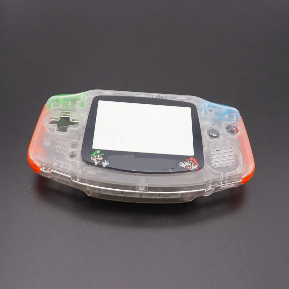 Прозрачный корпус для Gameboy Advance GBA Сменный Чехол со стеклянным экраном и цветными