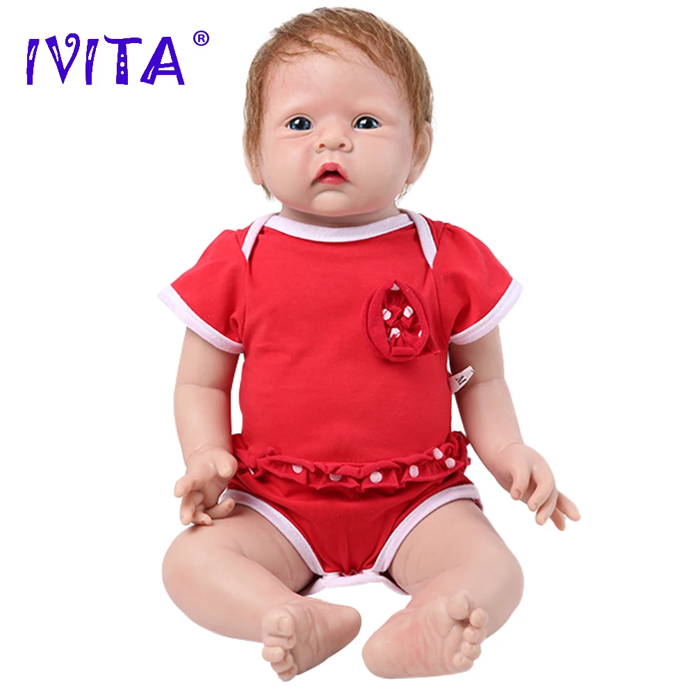 

IVITA WG1521RH 50cm 3.6kg Realistic Silicone Reborn Baby Dolls 3 Colors Eyes Choices Newborn Baby Toddler Toys for Children Gift