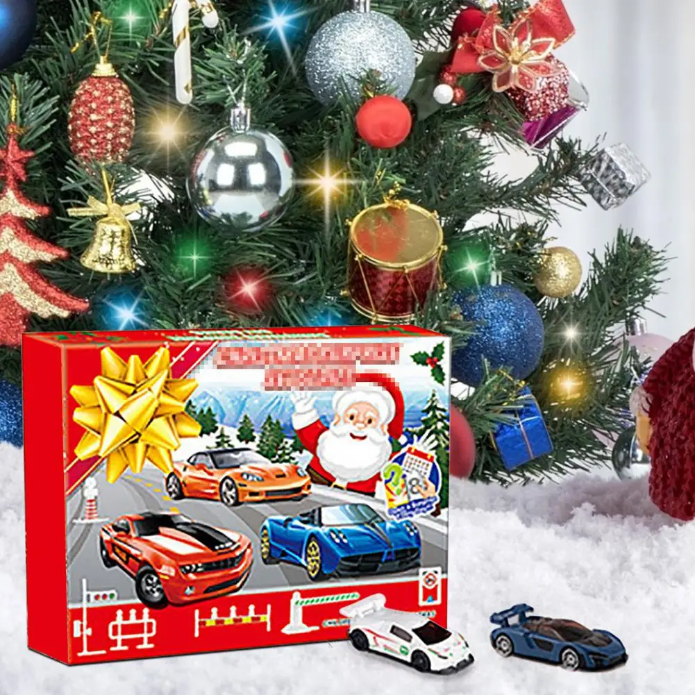 Calendario de Adviento de coches para ni&ntilde;os, juguete de descompresi&oacute;n, calendario de cuenta atr&aacute;s de Navidad, 2022-1
