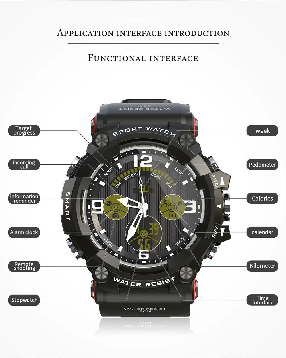 New Men's Quartz Outdoor Sports Watch Support Mobile Phone Bluetooth Pedometer Christmas Gift Birthday Gift