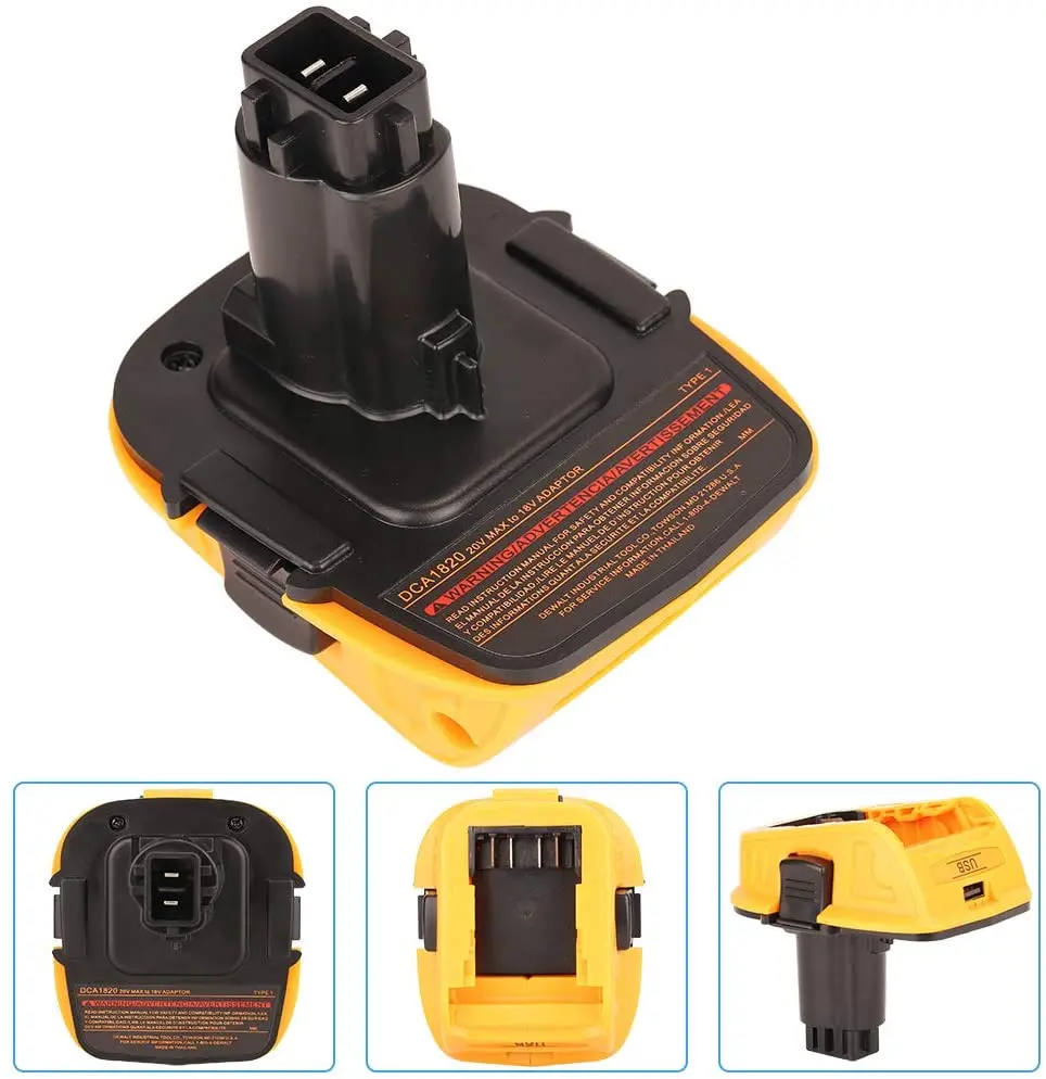 Преобразователь адаптера DCA1820 для DEWALT 18 в Tools 20V Max совместим с литий ионным
