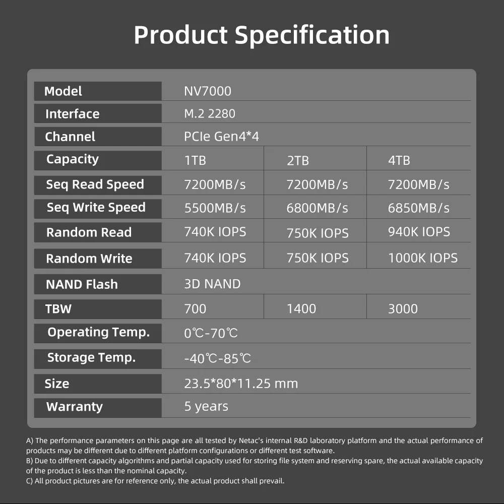 SSD-накопитель Netac M2 NVMe PCIe 4 0x4 M.2 2280 1 ТБ 2 |