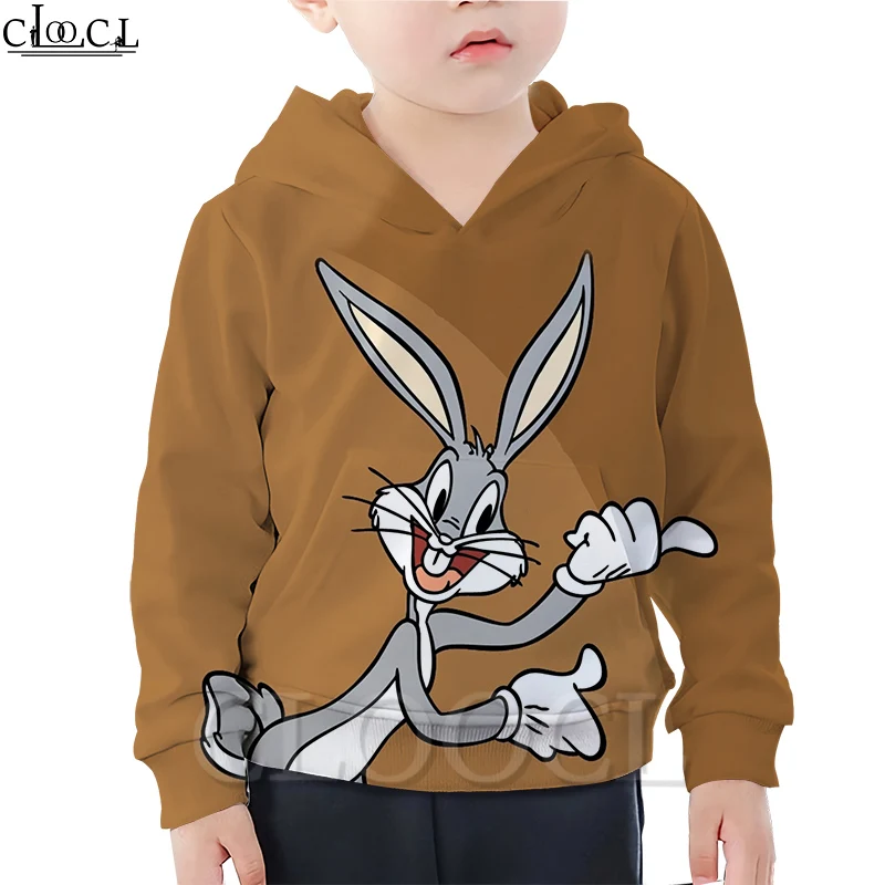 Симпатичные толстовки CLOOCL с рисунком аниме Багги Банни для мальчиков и девочек 3D