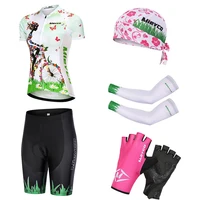 2 colour women pro cycling short sleeve jersey set summer breathable sports suit mtb bike clothing female bicycle clothes wear