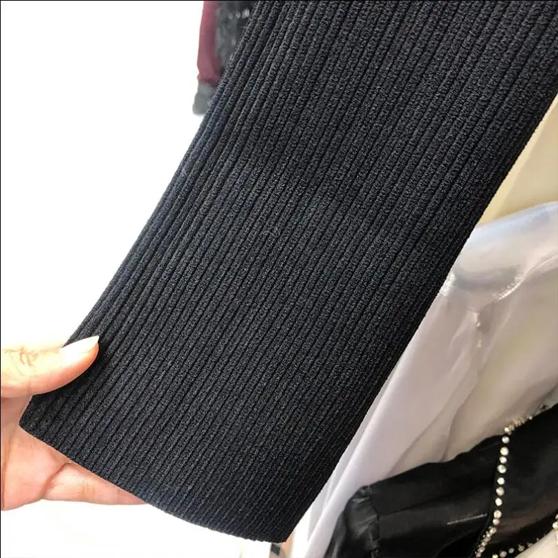 Женский трикотажный свитер облегающий с длинным рукавом весна 2020 | Женская