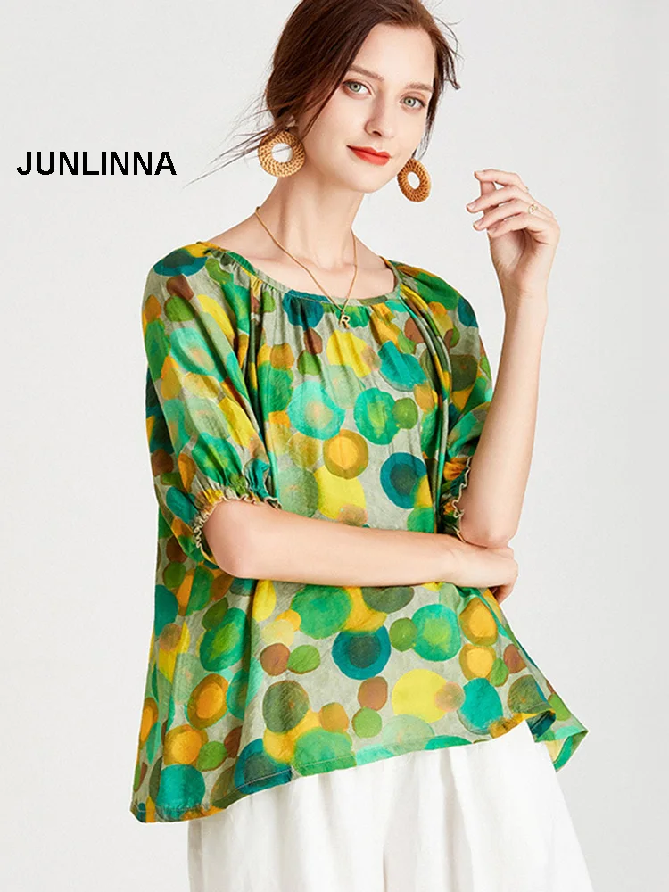

Plus Size Tops 2021 Summer New Women Casual T-Shirt Free Size Woven Materials Printing Laptops