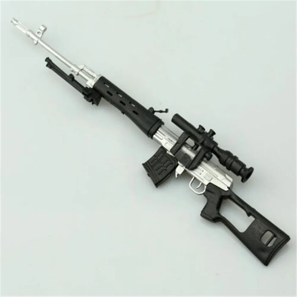 Русская снайперская винтовка SVD в масштабе 1:6 серебристая модель оружия Мужская