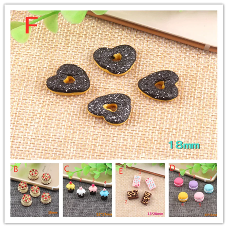 Каваи смолы Cabcohons DIY Ювелирные изделия милый еда сердце чашки торт фруктовые