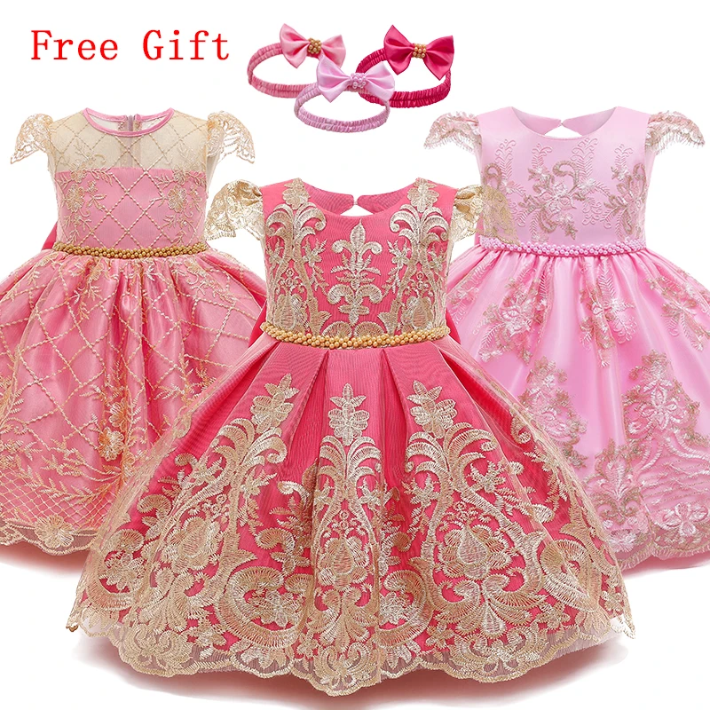 

Baptism Dress Baby Girl Clothes Flower Ball Gown 1 2 Years Birthday Toddler Girls Clothing Infant Girls Party Princess Costume