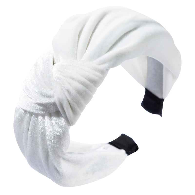 

King Shiny Elegant Korean Bowknot Headband for Woman Vintage Twisted Solid Color Velvet Hairband Girls Hair Accessories Headwear