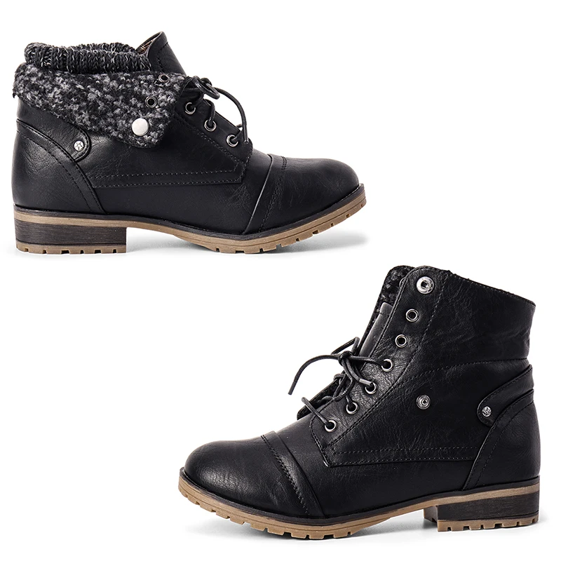 Женские ботильоны из натуральной кожи TKN теплые зимние ботинки на платформе со