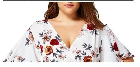 Фото Женская летняя блузка с V-образным вырезом и цветочным принтом | одежда