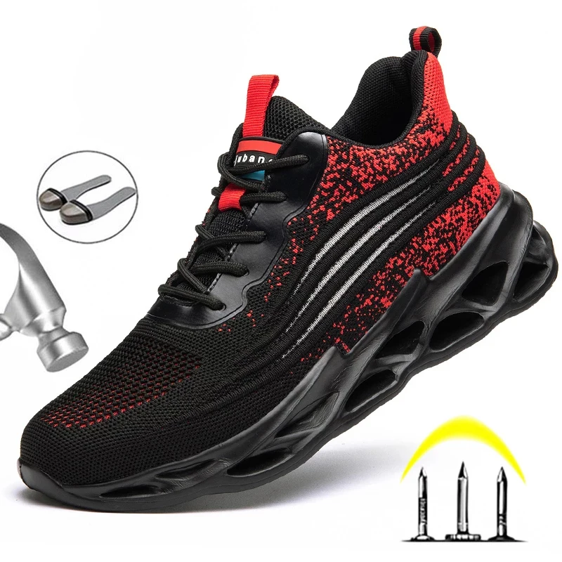 

Male Work Safety Boots Fashion Steel Toe Shoes Puncture-Proof Safety Boots Work Shoes Sneakers Indestructible Shoes