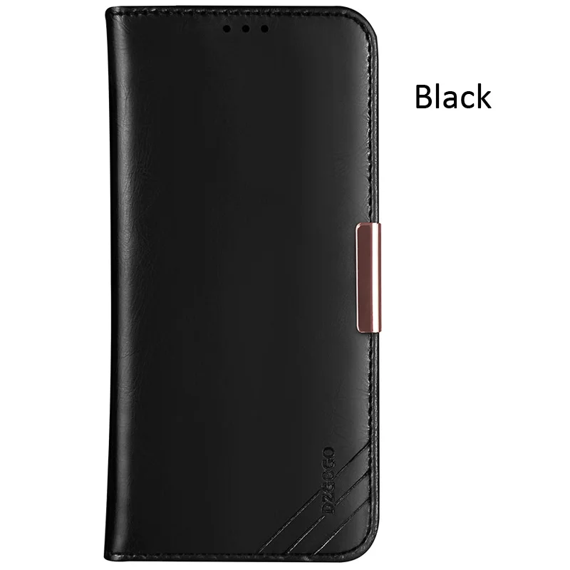 Black DZGOGO настоящая натуральная коровья кожа чехол для iPhone 11 Pro Max Кошелёк на магните Чехол-книжка - Цвет: Black