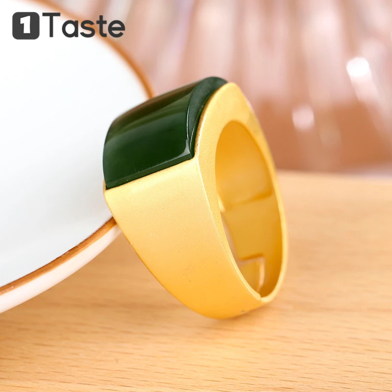 Мужское кольцо с золотым покрытием ONE TASTE прямоугольное из 925 пробы и серебра